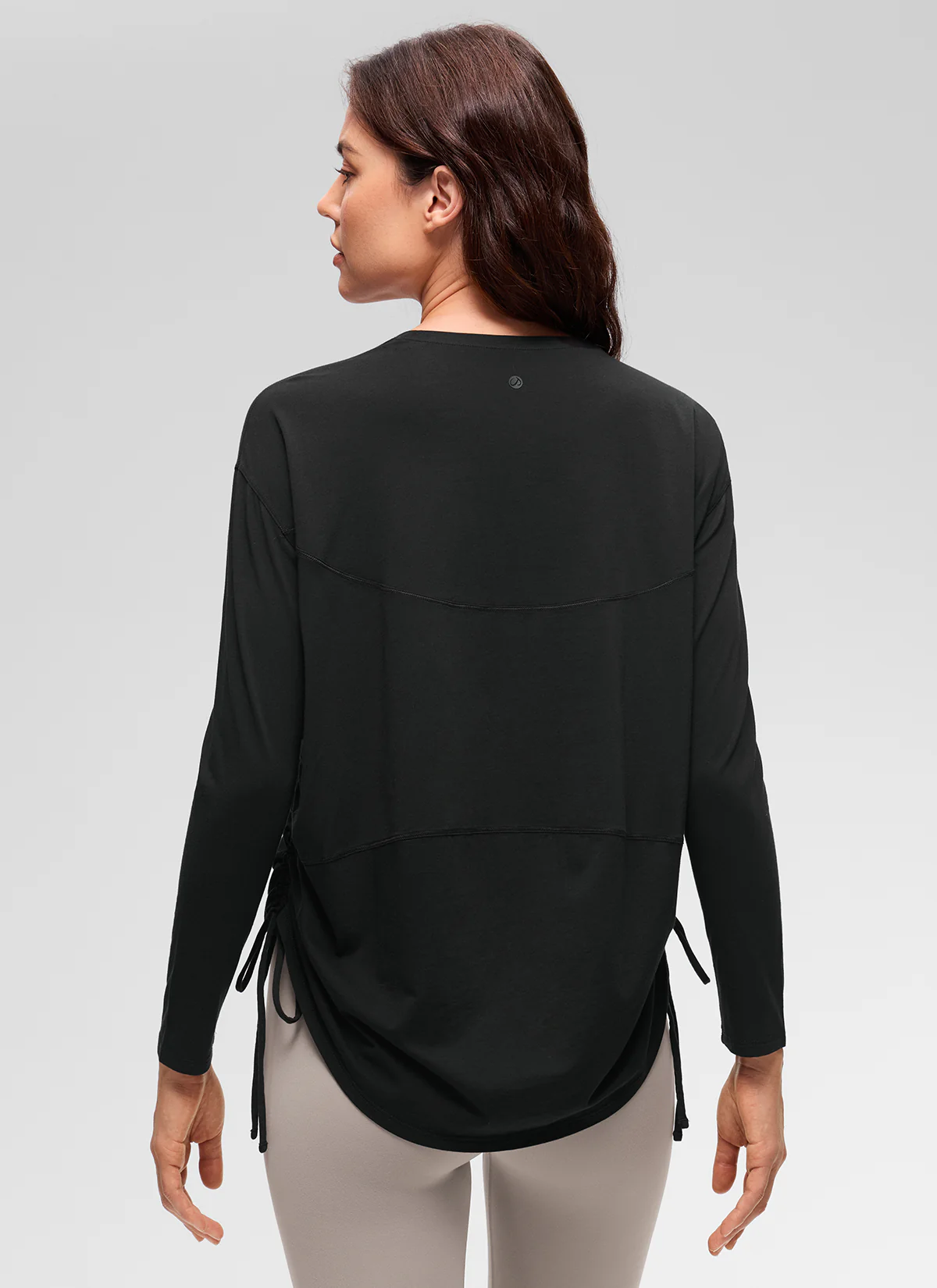 Pima Cotton Hip Length Ruched Long Sleeve - Image 14
