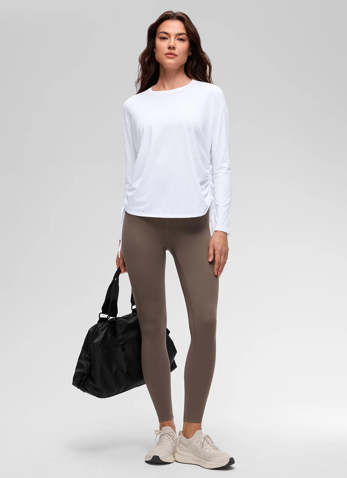 Pima Cotton Hip Length Ruched Long Sleeve - Image 19