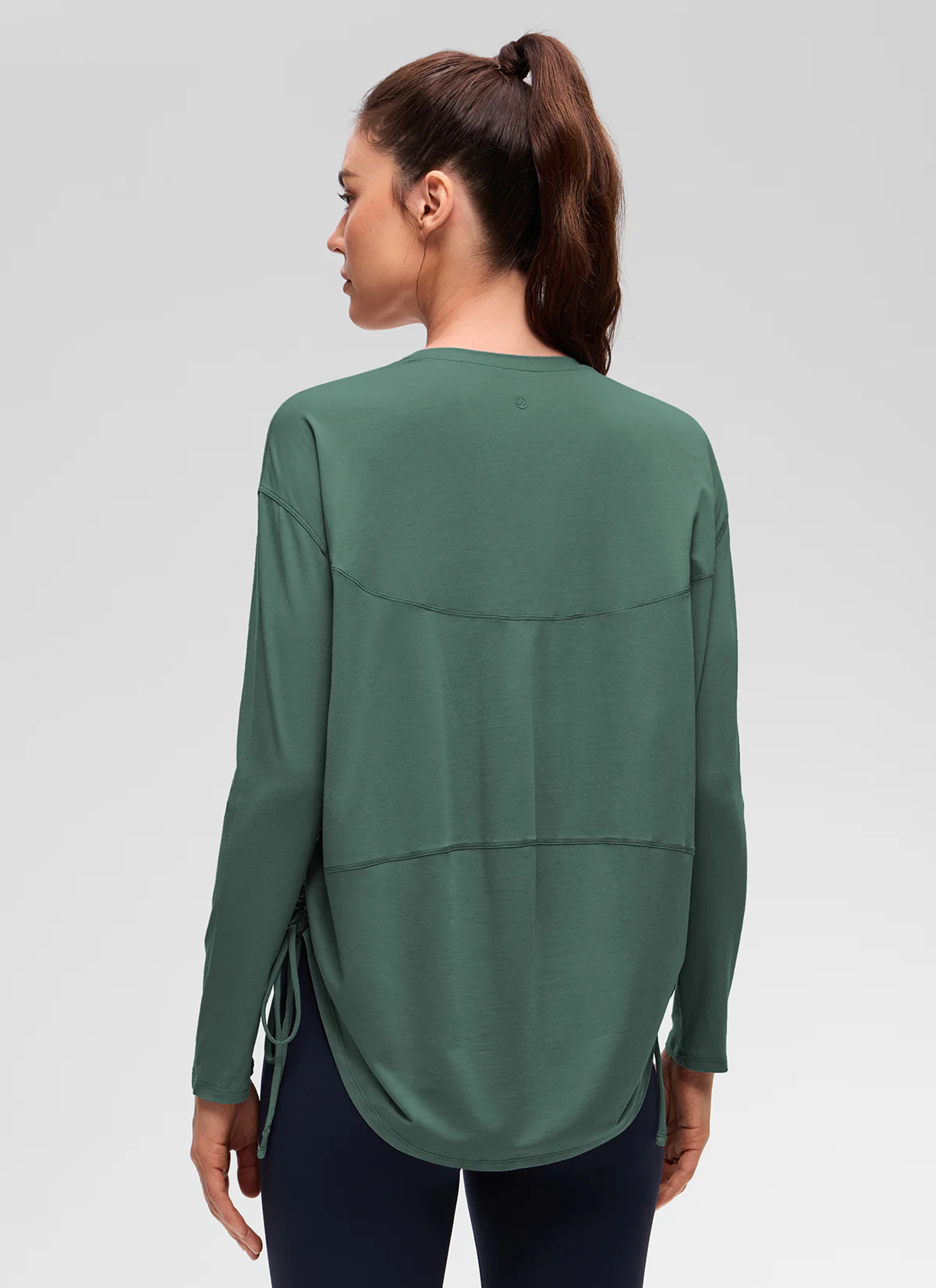 Pima Cotton Hip Length Ruched Long Sleeve - Image 2