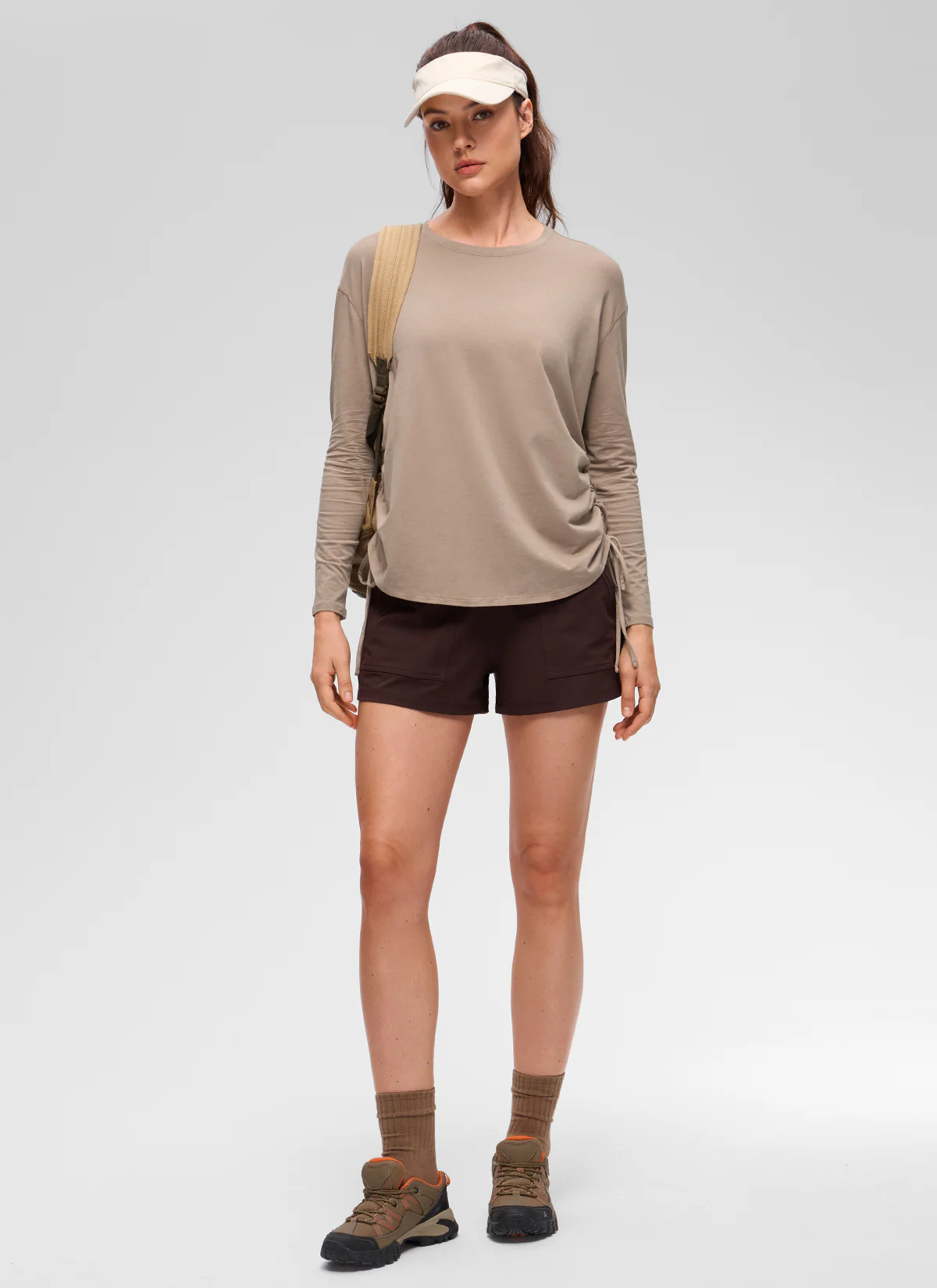 Pima Cotton Hip Length Ruched Long Sleeve - Image 23