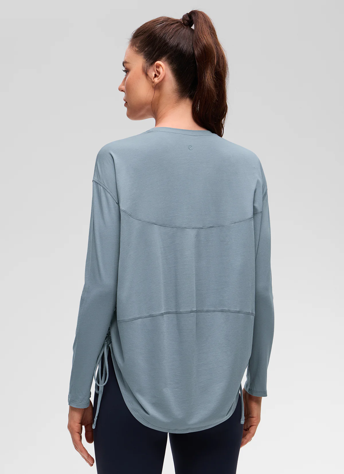 Pima Cotton Hip Length Ruched Long Sleeve - Image 6