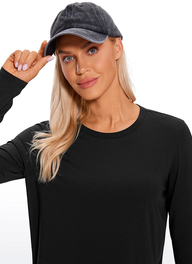Pima Cotton Cropped Classic Fit Long Sleeve - Image 4
