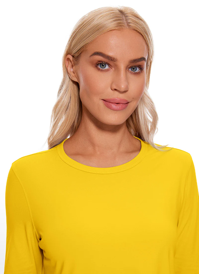 Pima Cotton Cropped Classic Fit Long Sleeve - Image 3