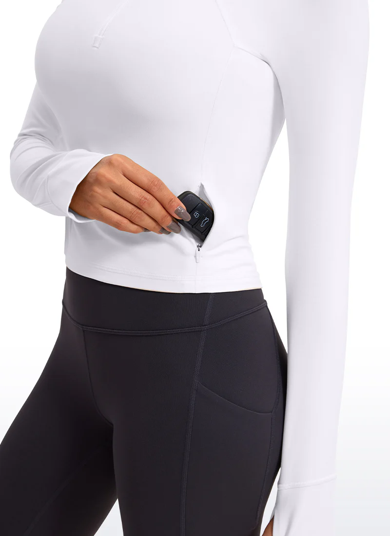 Butterluxe Half Zip Cropped Long Sleeve - Image 10