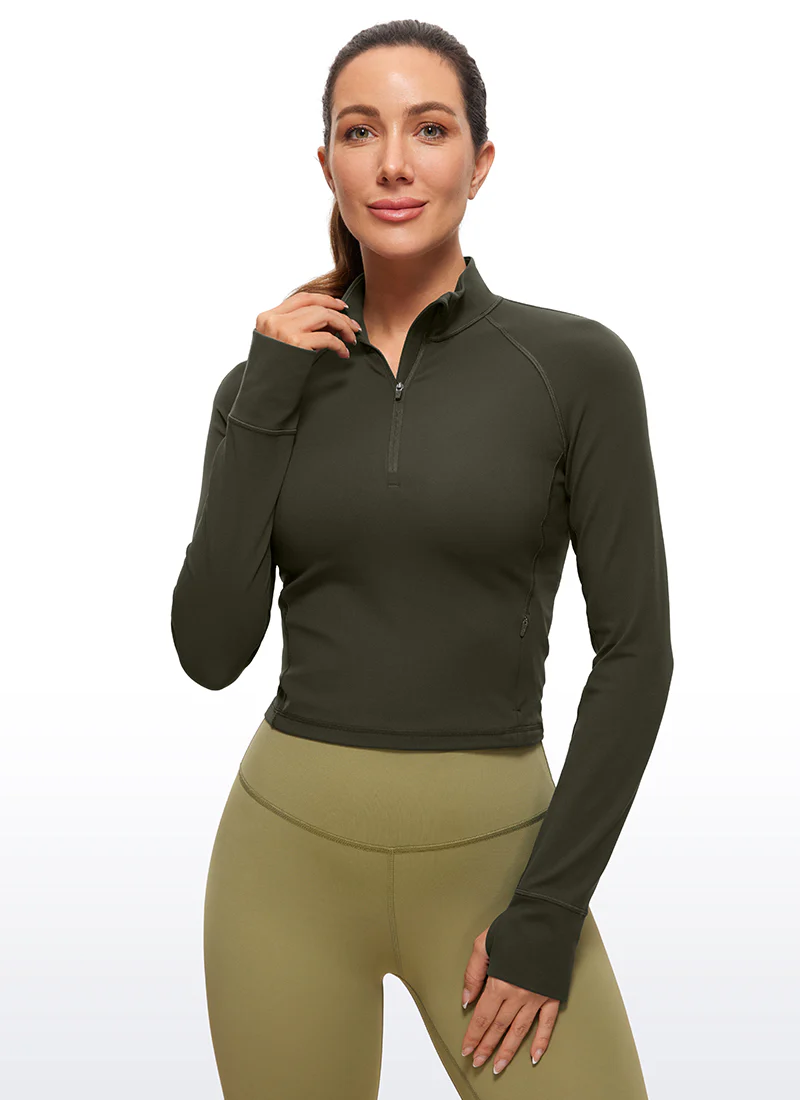 Butterluxe Half Zip Cropped Long Sleeve - Image 11