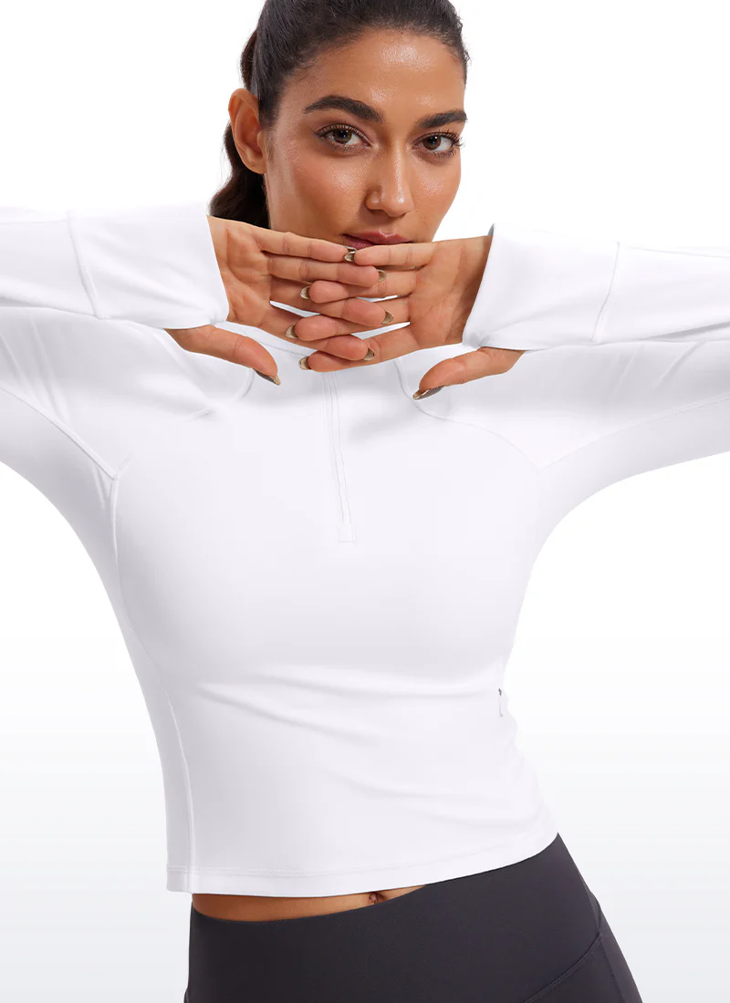 Butterluxe Half Zip Cropped Long Sleeve - Image 9