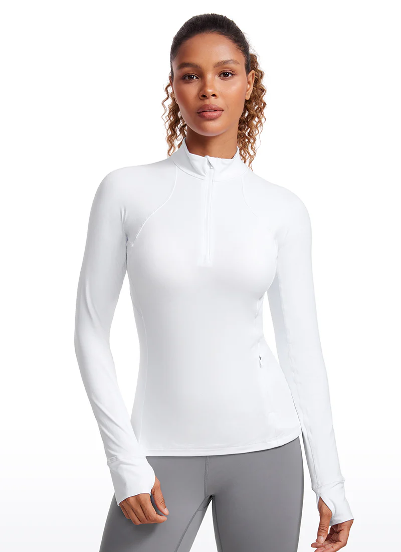 Brushed Thumbhole Half Zip Long Sleeve - Image 10