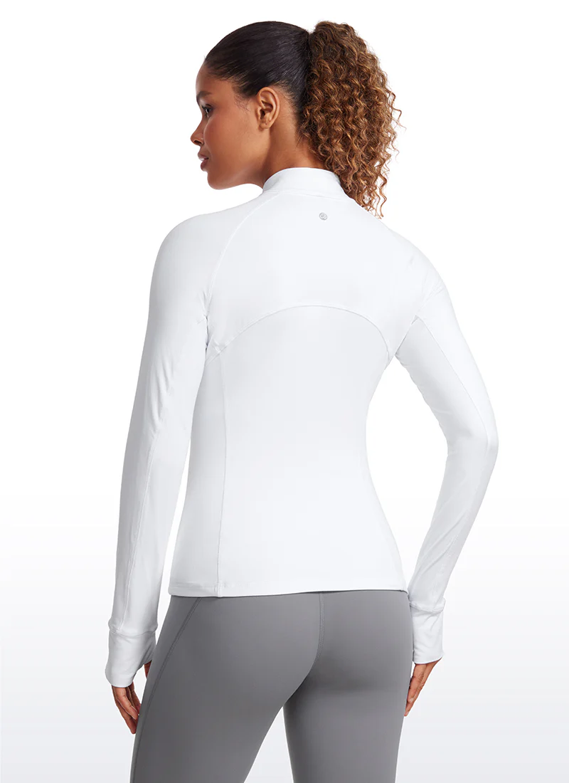 Brushed Thumbhole Half Zip Long Sleeve - Image 11