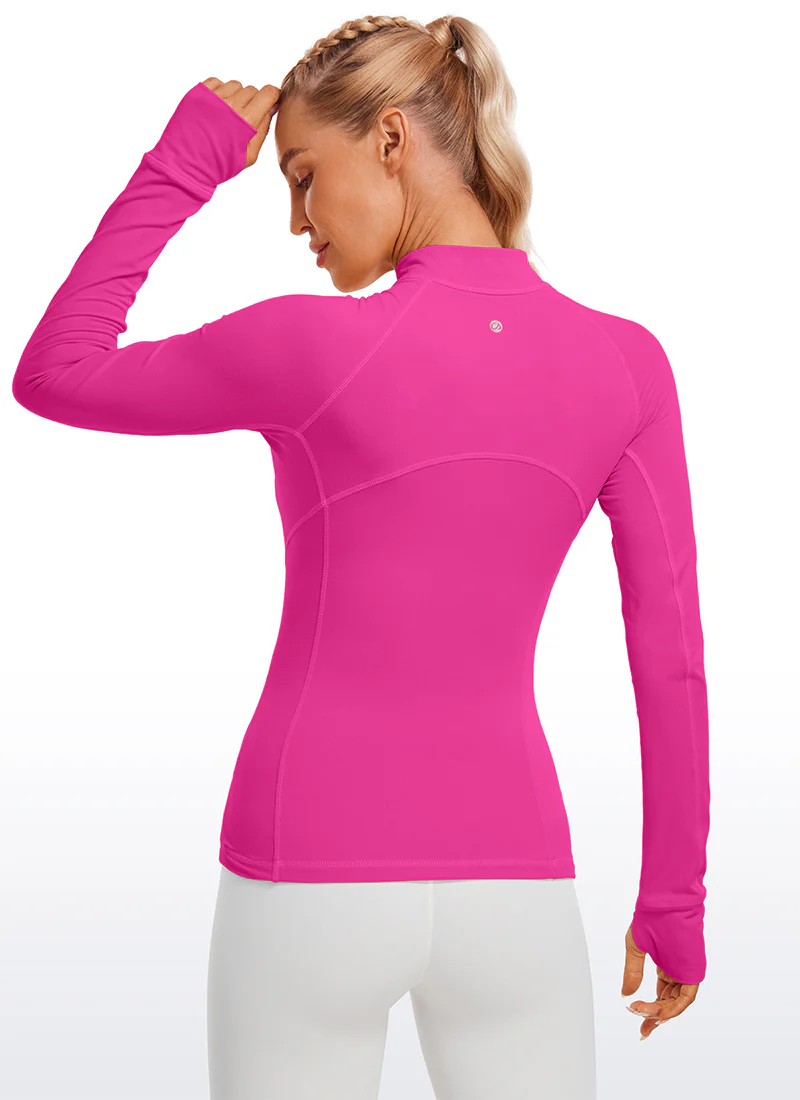 Brushed Thumbhole Half Zip Long Sleeve - Image 16