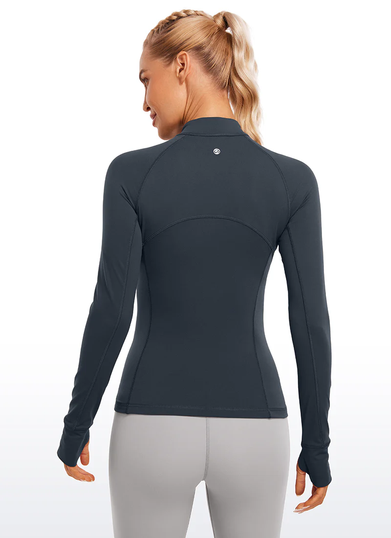 Brushed Thumbhole Half Zip Long Sleeve - Image 24