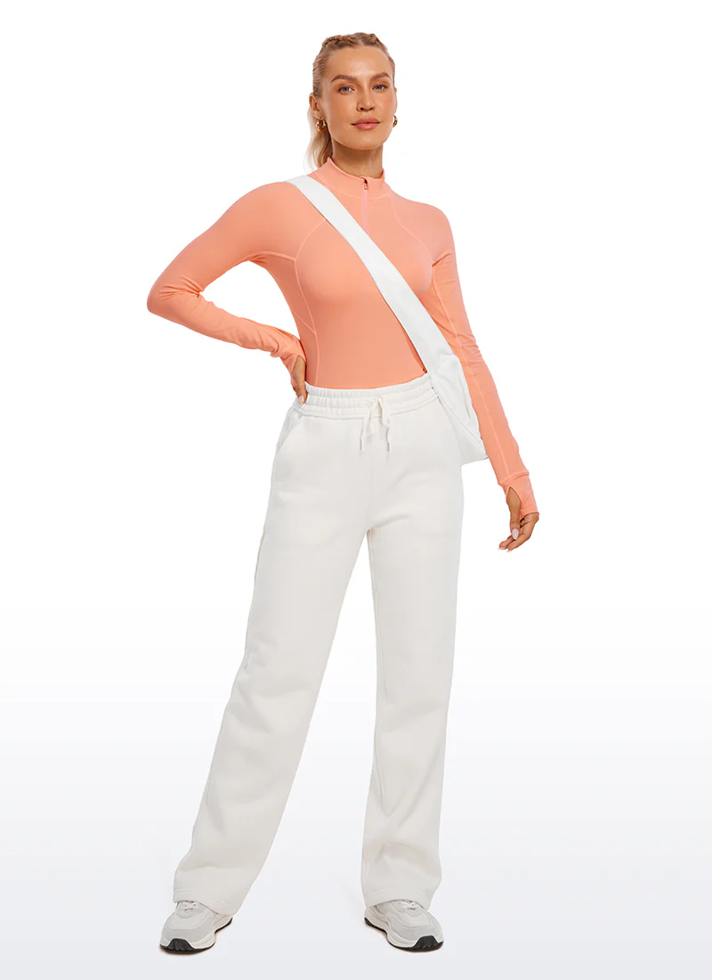 Brushed Thumbhole Half Zip Long Sleeve - Image 29