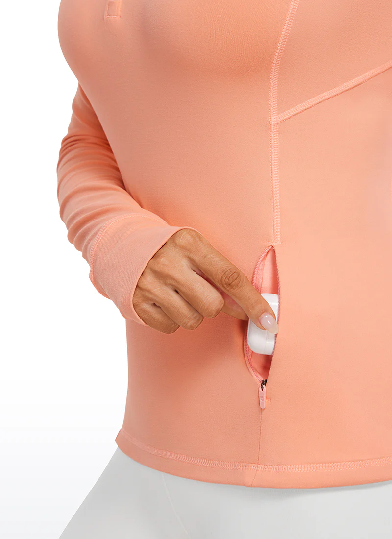 Brushed Thumbhole Half Zip Long Sleeve - Image 31