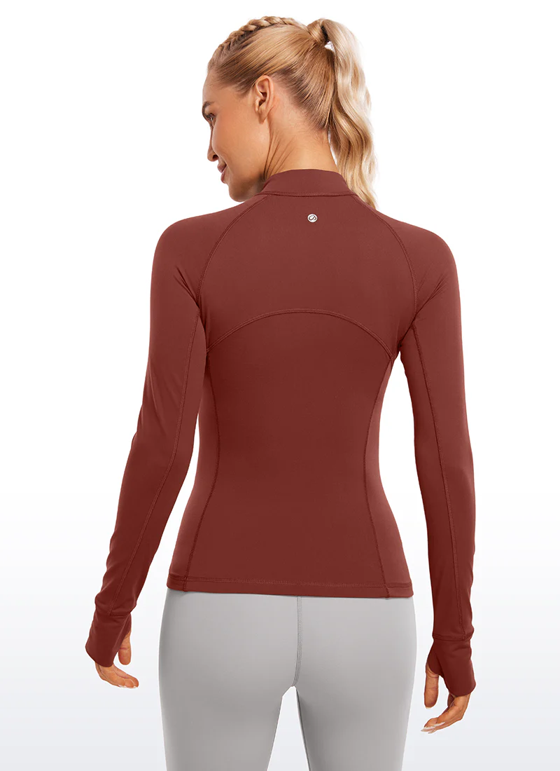 Brushed Thumbhole Half Zip Long Sleeve - Image 33