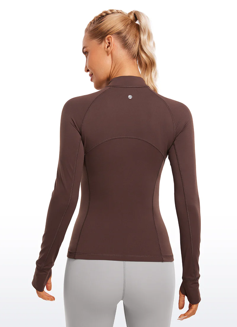 Brushed Thumbhole Half Zip Long Sleeve - Image 37