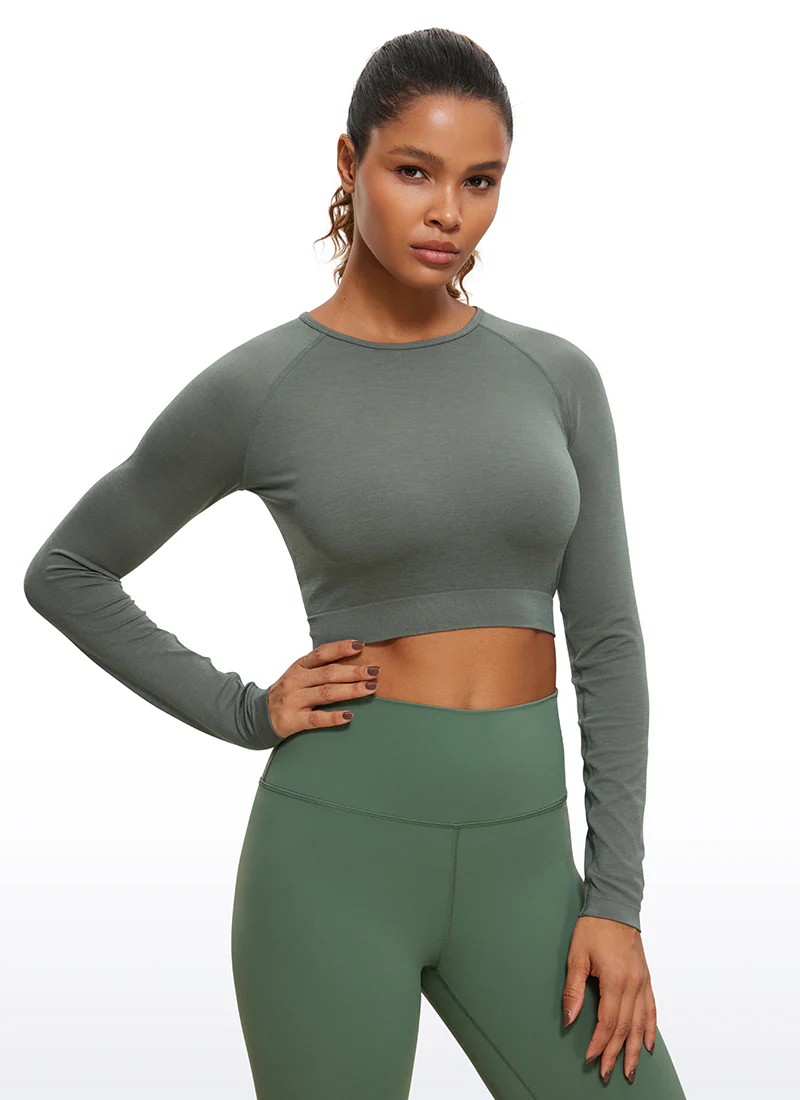 Seamless Slim Fit Cropped Long Sleeve - Image 11