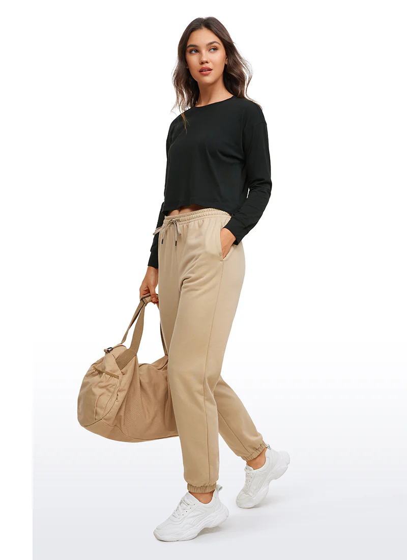 Pima Cotton Cropped Loose Fit Long Sleeve - Image 7