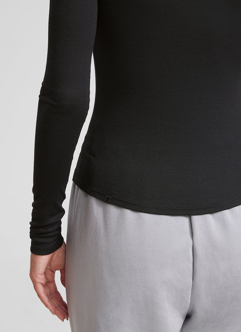 Ribbed Modal Henley Long Sleeve - Image 12