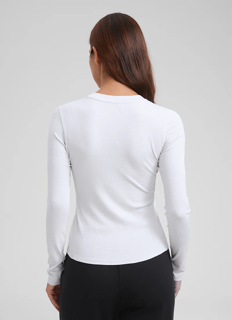 Ribbed Modal Henley Long Sleeve - Image 15