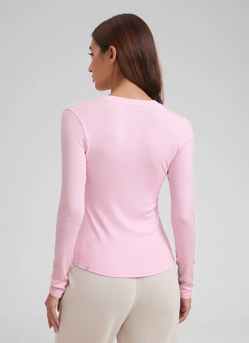 Ribbed Modal Henley Long Sleeve - Image 20