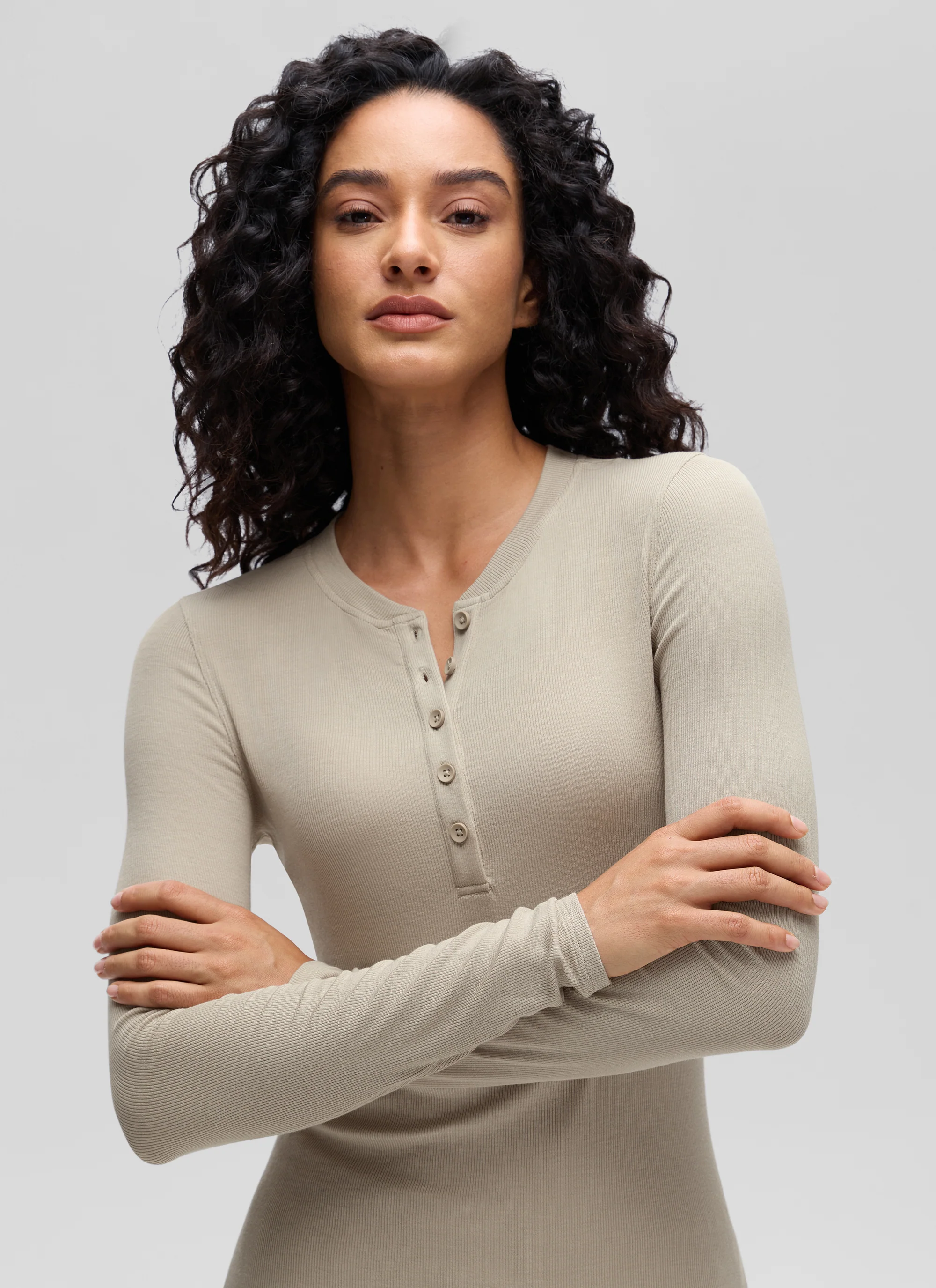 Ribbed Modal Henley Long Sleeve - Image 27