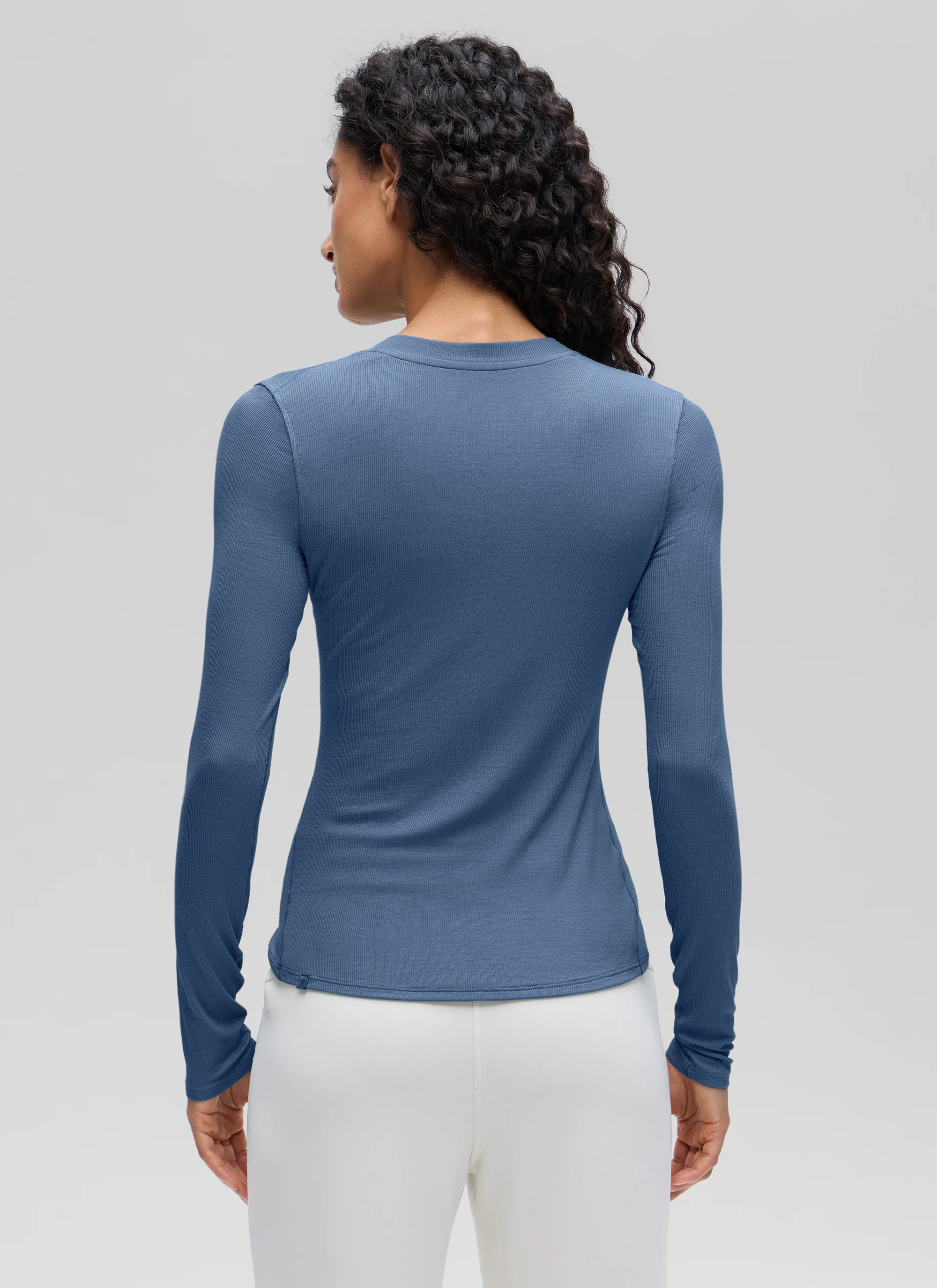 Ribbed Modal Henley Long Sleeve - Image 29