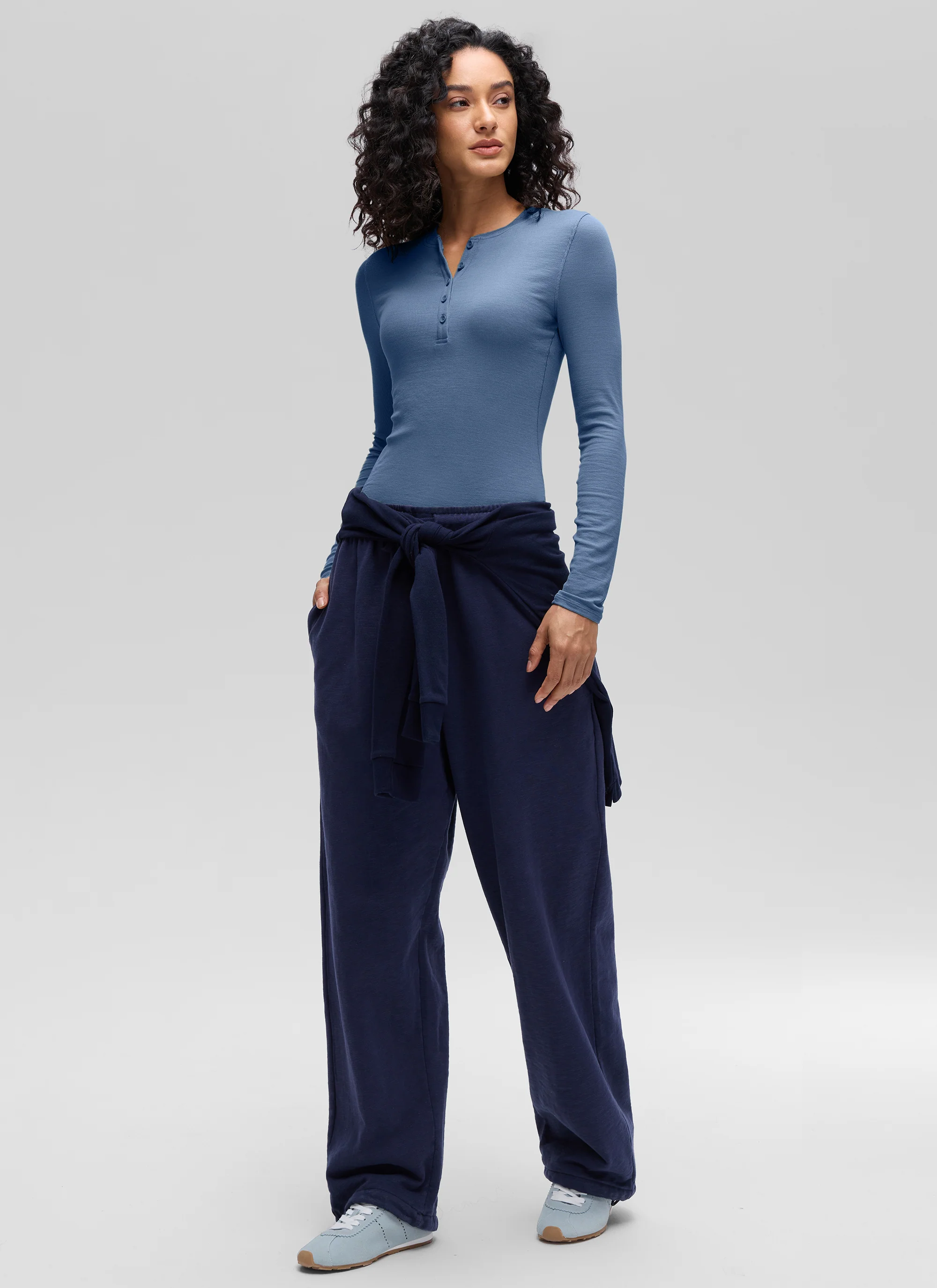 Ribbed Modal Henley Long Sleeve - Image 30