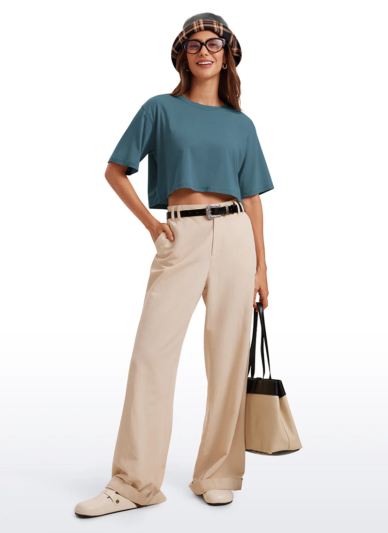 Pima Cotton Cropped Short Sleeve - Image 3
