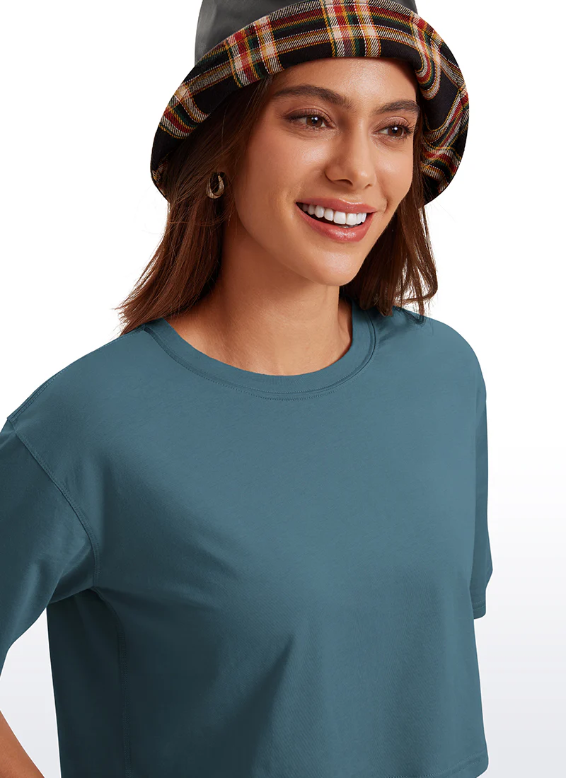 Pima Cotton Cropped Short Sleeve - Image 4