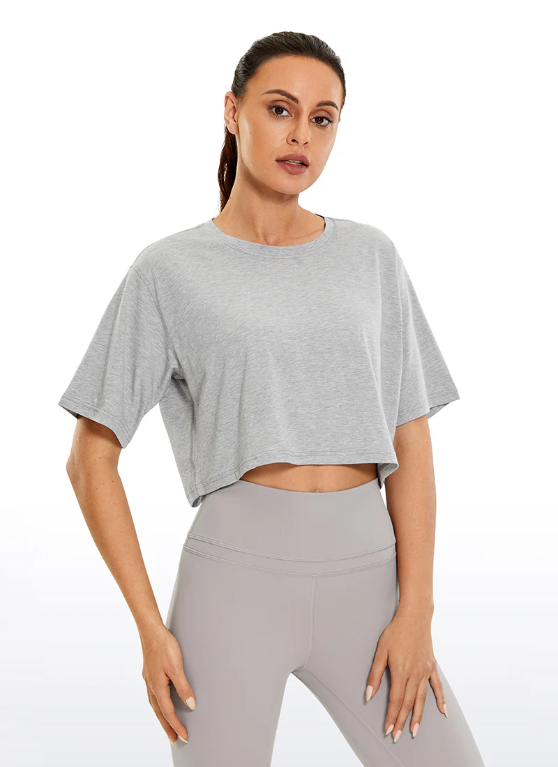 Pima Cotton Cropped Short Sleeve - Image 5