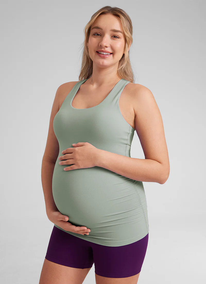 Butterluxe Maternity Built in Bra Ruched Tank - Image 26