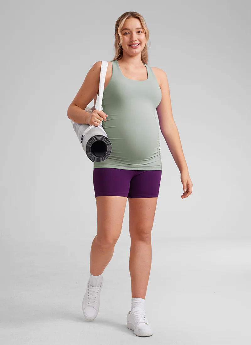 Butterluxe Maternity Built in Bra Ruched Tank - Image 28