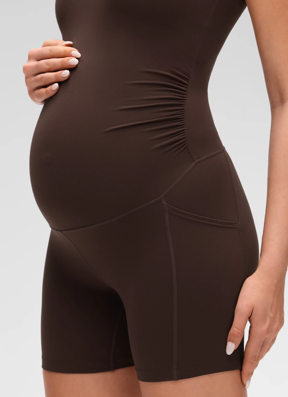 Butterluxe Maternity U Neck Pocket Romper 5'' - Image 12