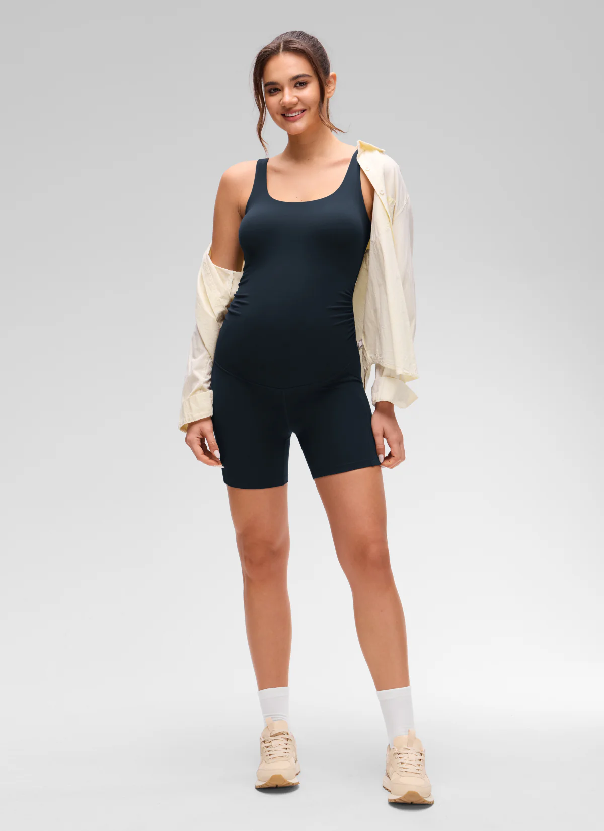 Butterluxe Maternity U Neck Pocket Romper 5'' - Image 3