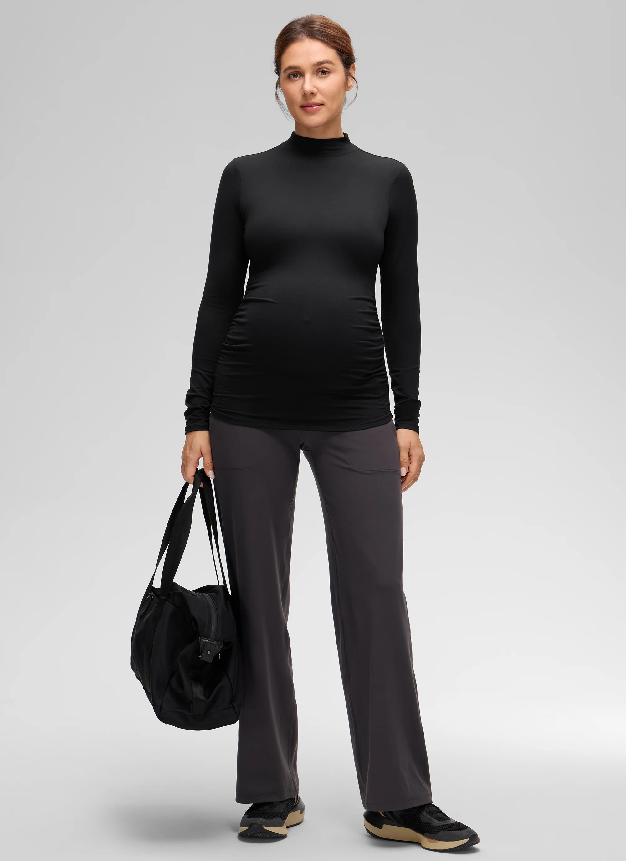 Cloud Jersey Maternity Mock Neck Ruched Shirt - Image 18