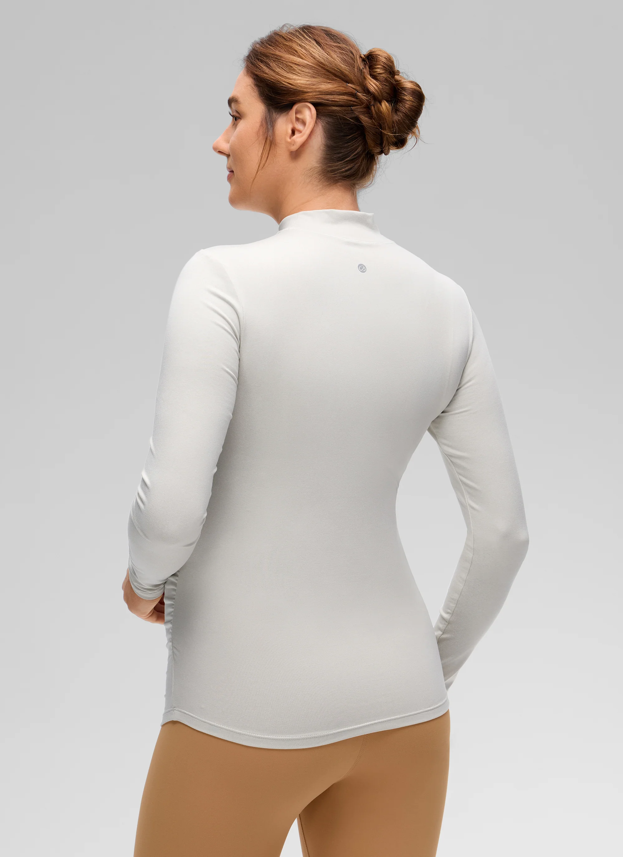 Cloud Jersey Maternity Mock Neck Ruched Shirt - Image 2
