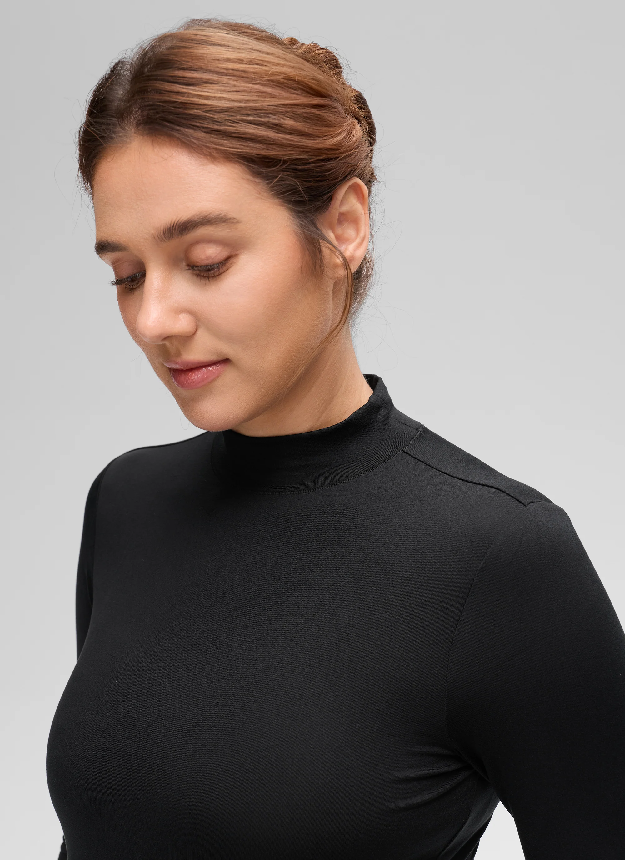 Cloud Jersey Maternity Mock Neck Ruched Shirt - Image 20