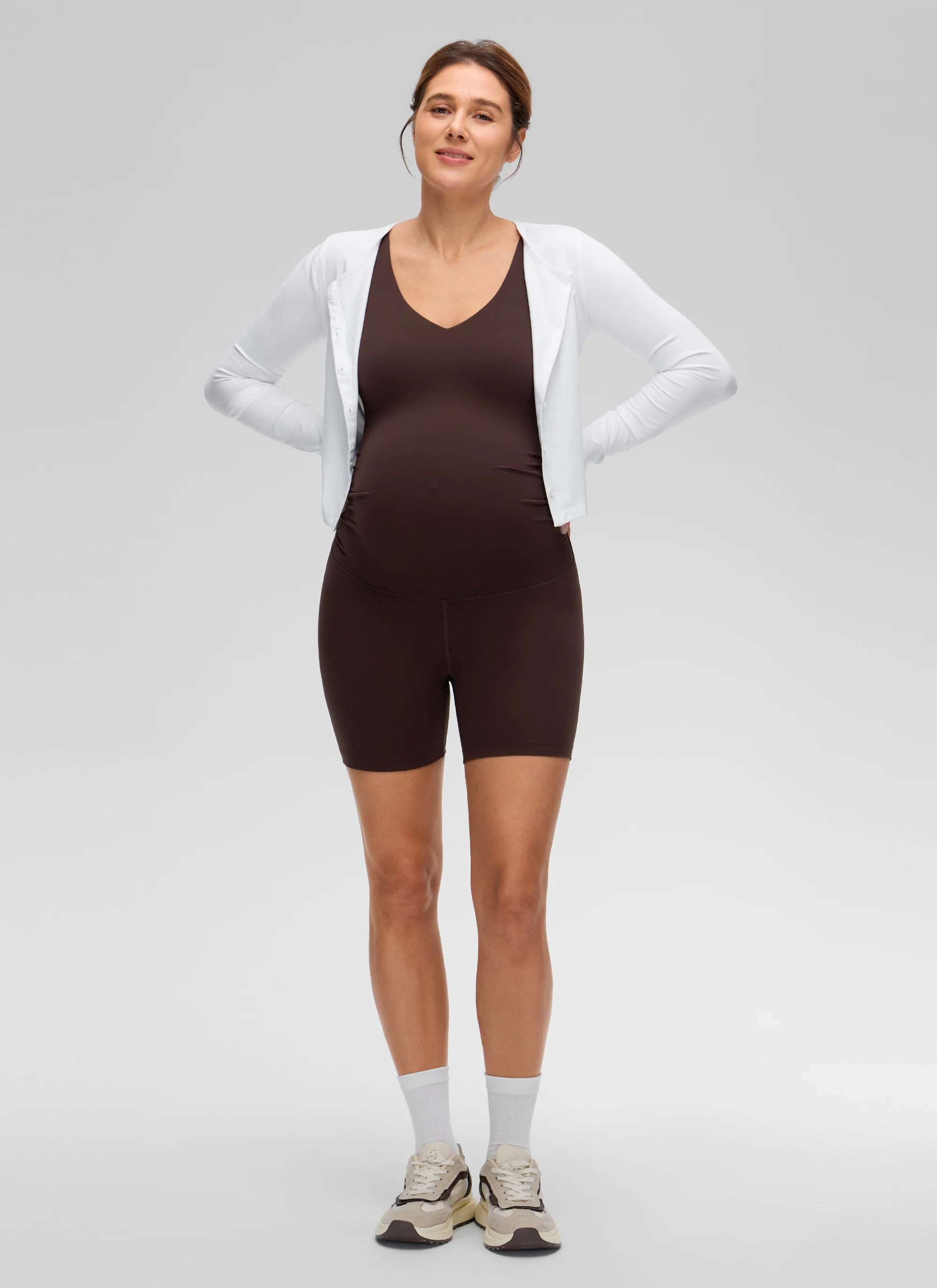 Butterluxe Maternity V Neck Rompers 5'' - Image 3